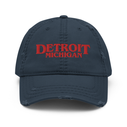 'Detroit Michigan' Distressed Dad Hat (1980s Drama Parody)