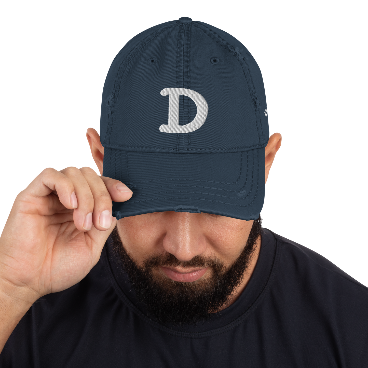 Detroit 'Old French D' Distressed Dad Hat (w/ Side Design)