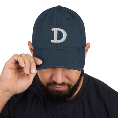 Detroit 'Old French D' Distressed Dad Hat (w/ Side Design)