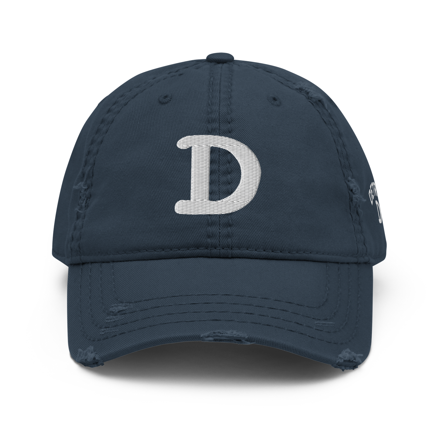 Detroit 'Old French D' Distressed Dad Hat (w/ Side Design)