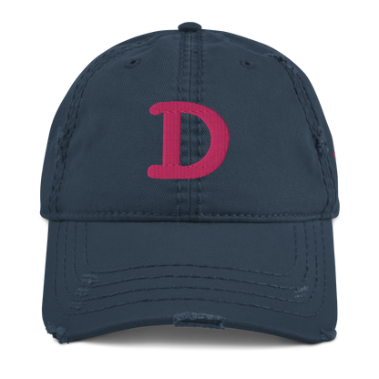 Detroit 'Old French D' Distressed Dad Hat (w/ Side Design) | Pink Embroidery