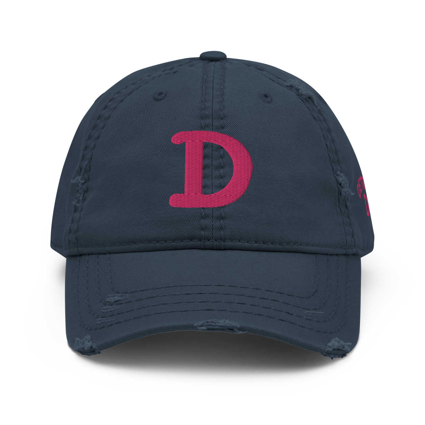 Detroit 'Old French D' Distressed Dad Hat (w/ Side Design) | Pink Embroidery