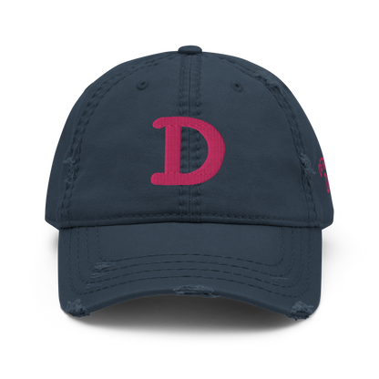 Detroit 'Old French D' Distressed Dad Hat (w/ Side Design) | Pink Embroidery