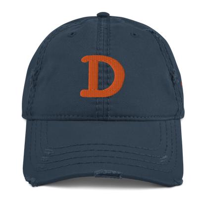 Detroit 'Old French D' Distressed Dad Hat (w/ Side Design) | Orange Embroidery