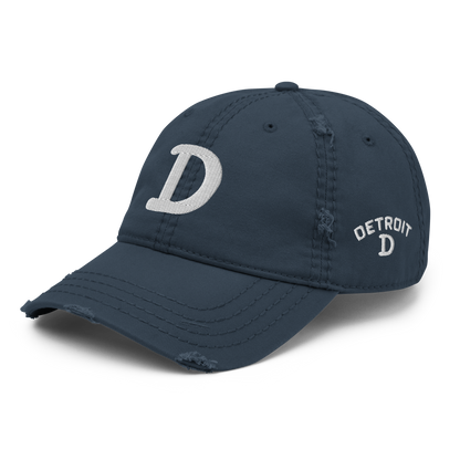 Detroit 'Old French D' Distressed Dad Hat (w/ Side Design)