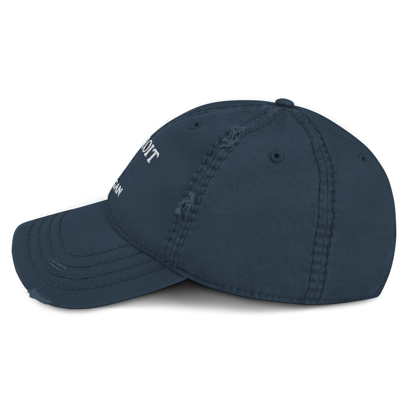 'Detroit Michigan' Distressed Dad Hat (w/Michigan Outline)