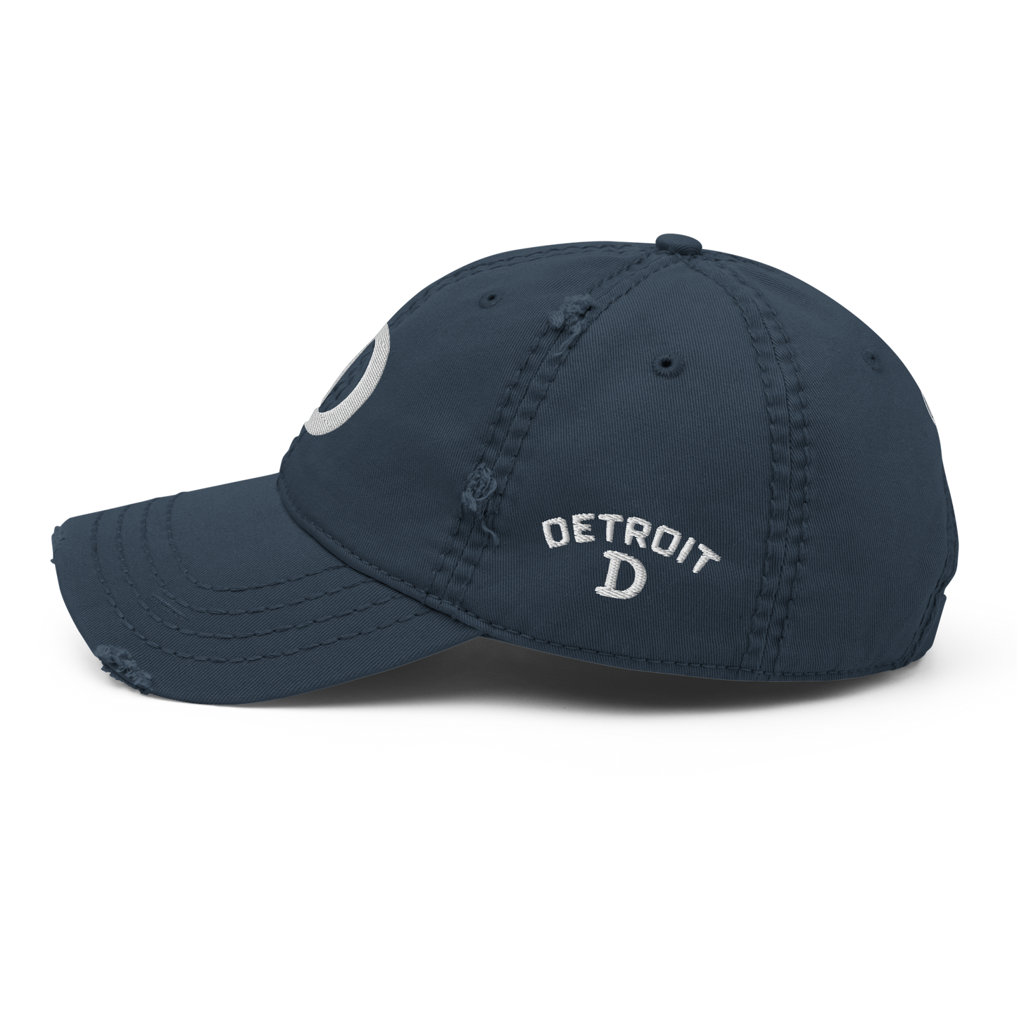 Detroit 'Old French D' Distressed Dad Hat (w/ Side Design)