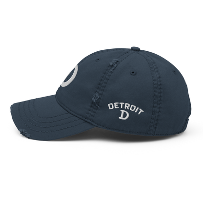 Detroit 'Old French D' Distressed Dad Hat (w/ Side Design)