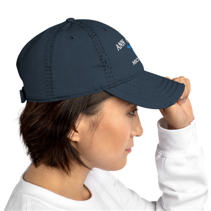 'Ann Arbor' Distressed Dad Hat (w/ Michigan Outline)