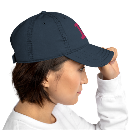 Detroit 'Old French D' Distressed Dad Hat (w/ Side Design) | Pink Embroidery