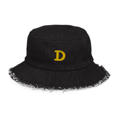 Detroit 'Old French D' Distressed Denim Hat | Gold Embroidery