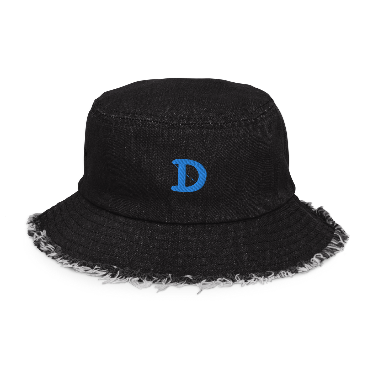 Detroit 'Old French D' Distressed Denim Hat | Azure Embroidery