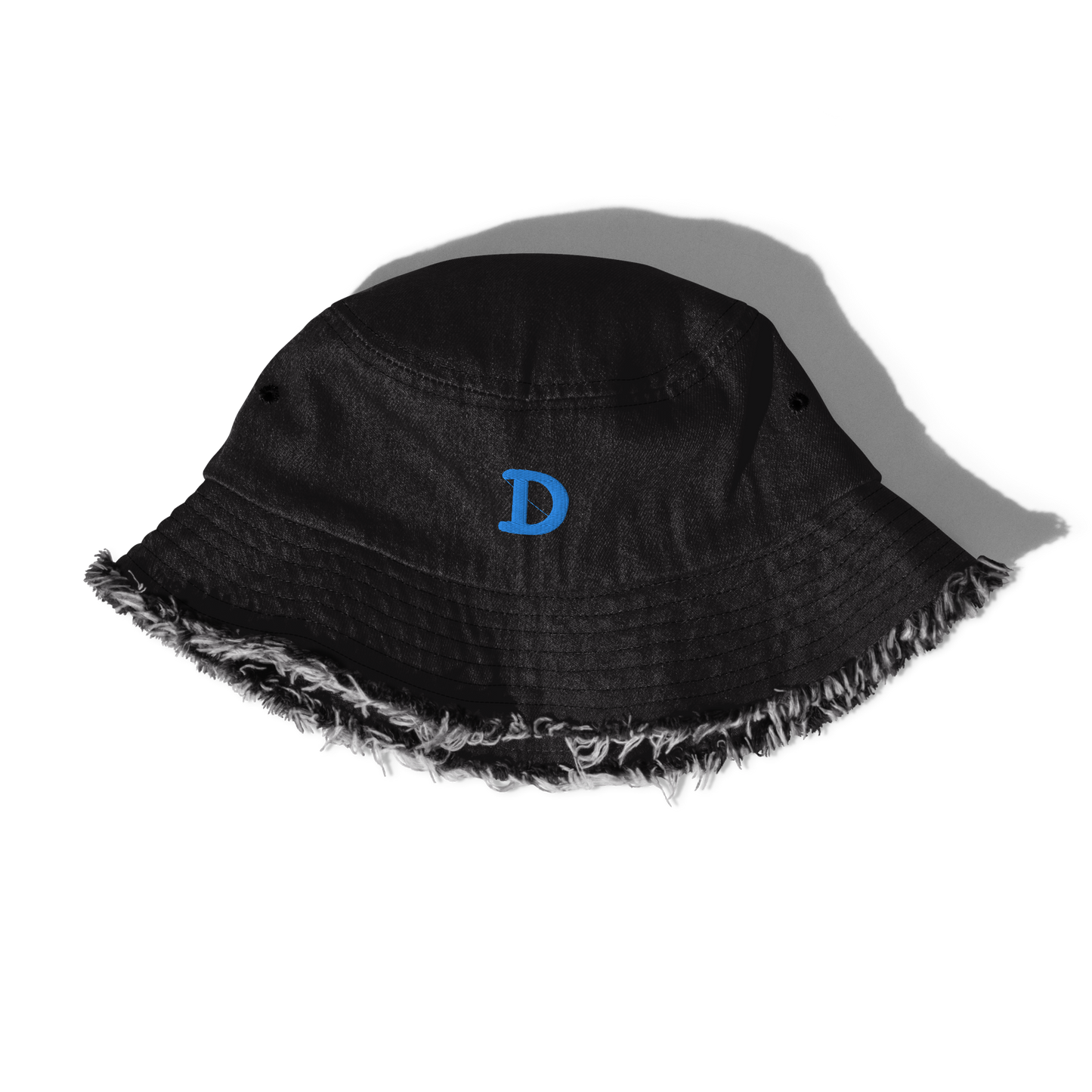 Detroit 'Old French D' Distressed Denim Hat | Azure Embroidery