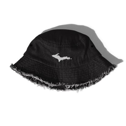 Michigan Upper Peninsula Distressed Denim Hat (w/ UP Outline)