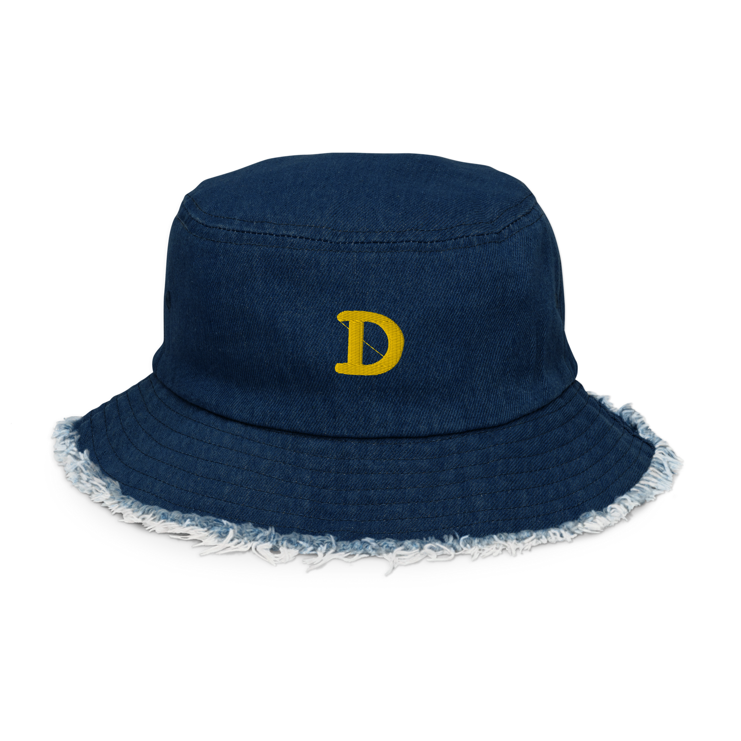 Detroit 'Old French D' Distressed Denim Hat | Gold Embroidery