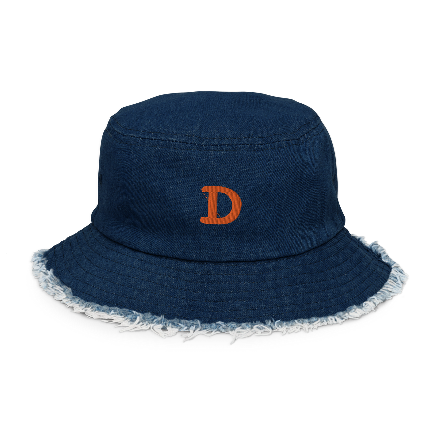 Detroit 'Old French D' Distressed Denim Hat | Orange Embroidery