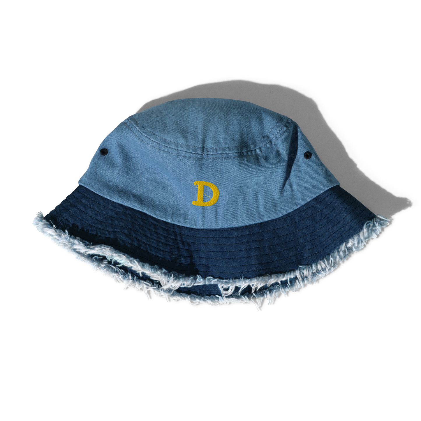Detroit 'Old French D' Distressed Denim Hat | Gold Embroidery