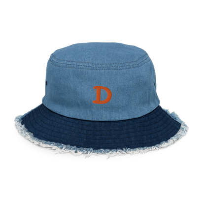 Detroit 'Old French D' Distressed Denim Hat | Orange Embroidery