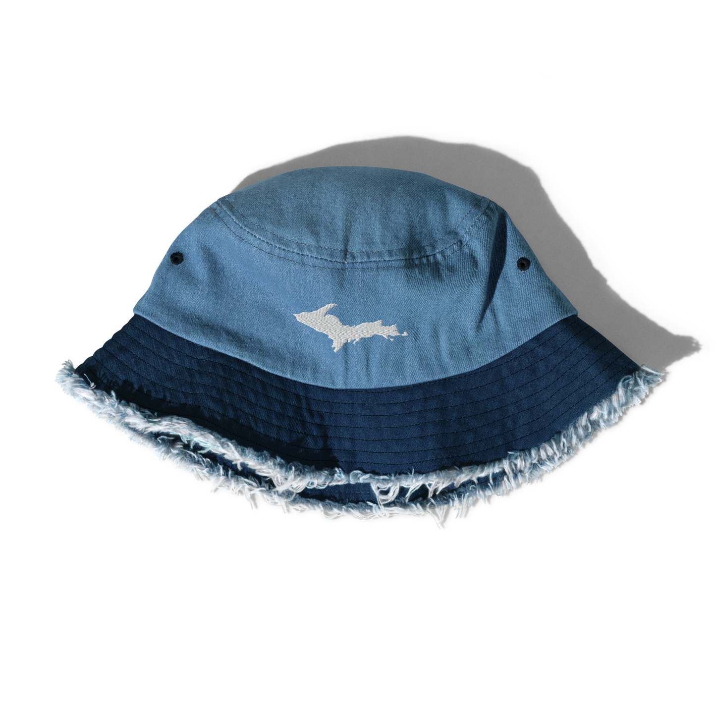 Michigan Upper Peninsula Distressed Denim Hat (w/ UP Outline)