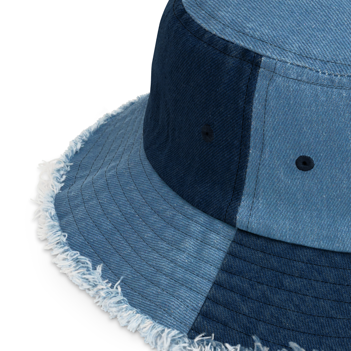 Detroit 'Old French D' Distressed Denim Hat | Gold Embroidery