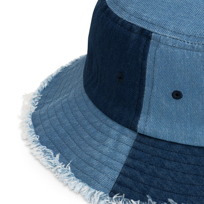 Michigan Upper Peninsula Distressed Denim Hat (w/ UP Outline)