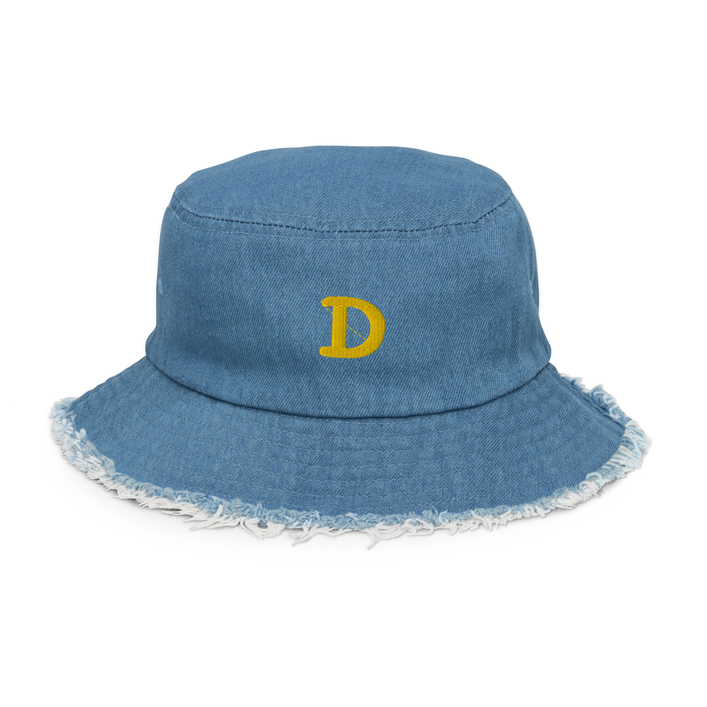 Detroit 'Old French D' Distressed Denim Hat | Gold Embroidery