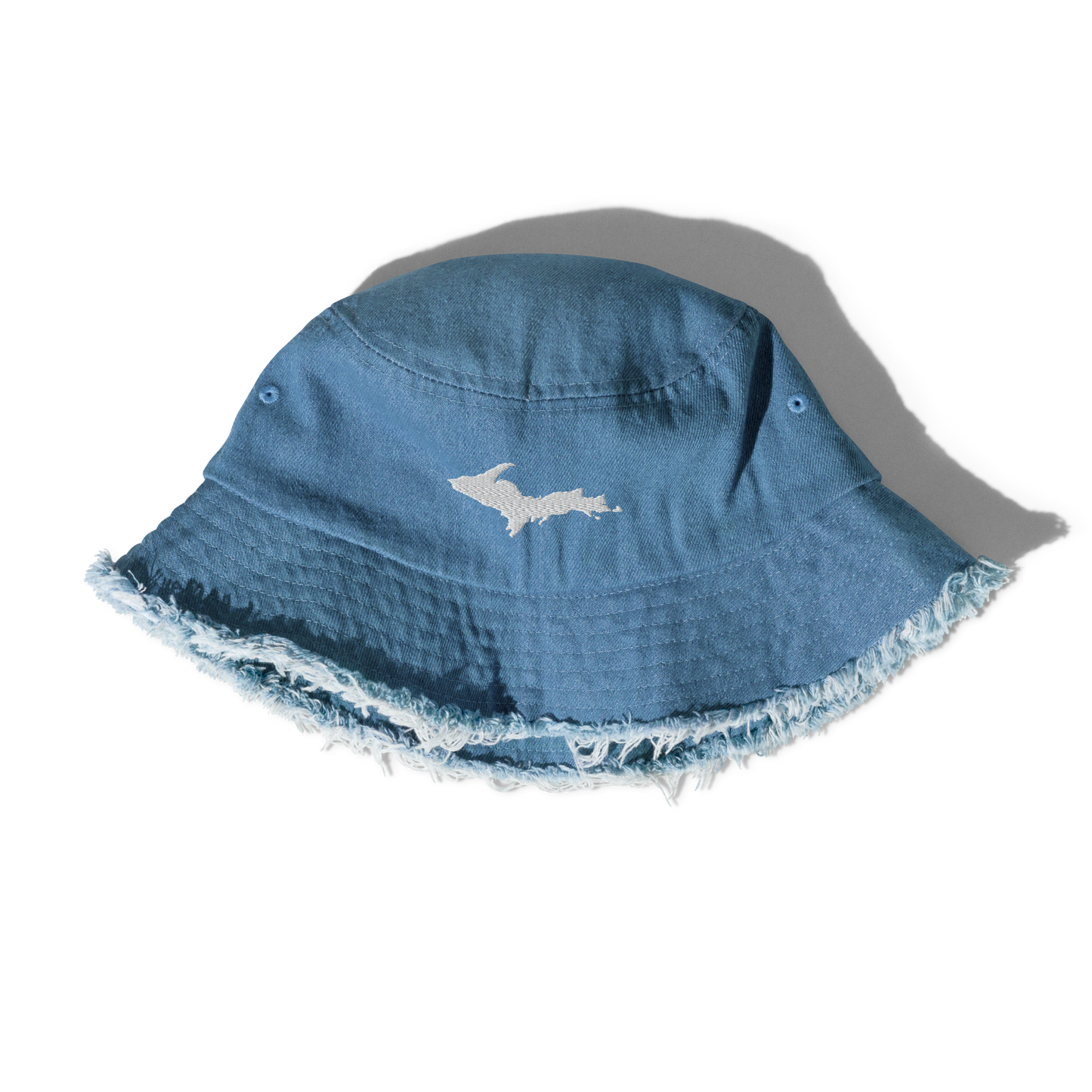 Michigan Upper Peninsula Distressed Denim Hat (w/ UP Outline)