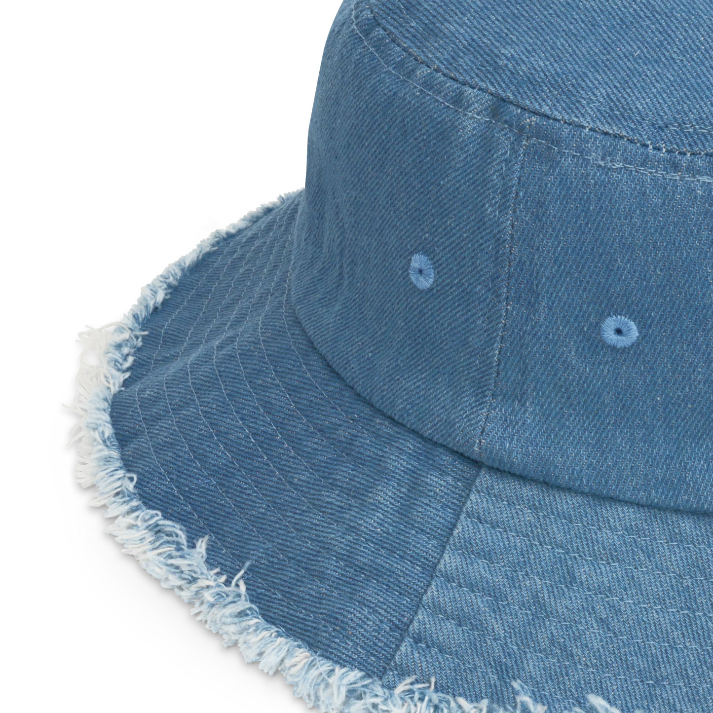 Michigan Upper Peninsula Distressed Denim Hat (w/ Gold UP Outline)