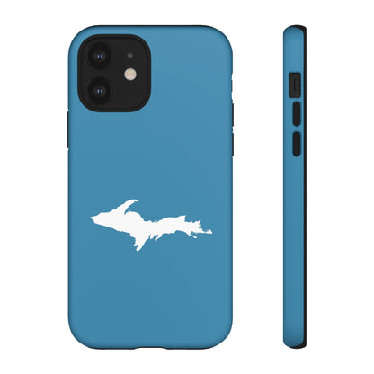 Michigan Upper Peninsula Tough Phone Case (Lake Michigan Blue w/ UP Outline) | Apple iPhone