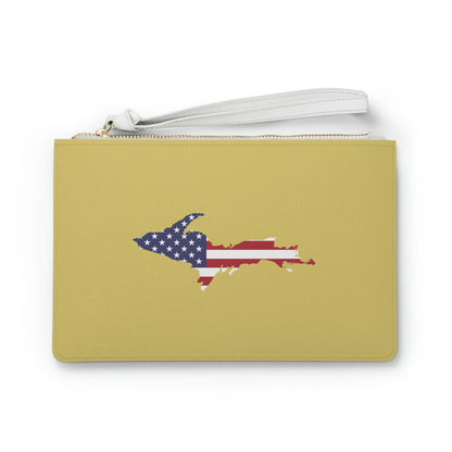 Michigan Upper Peninsula Clutch Bag (Plum Yellow w/UP USA Flag Outline)