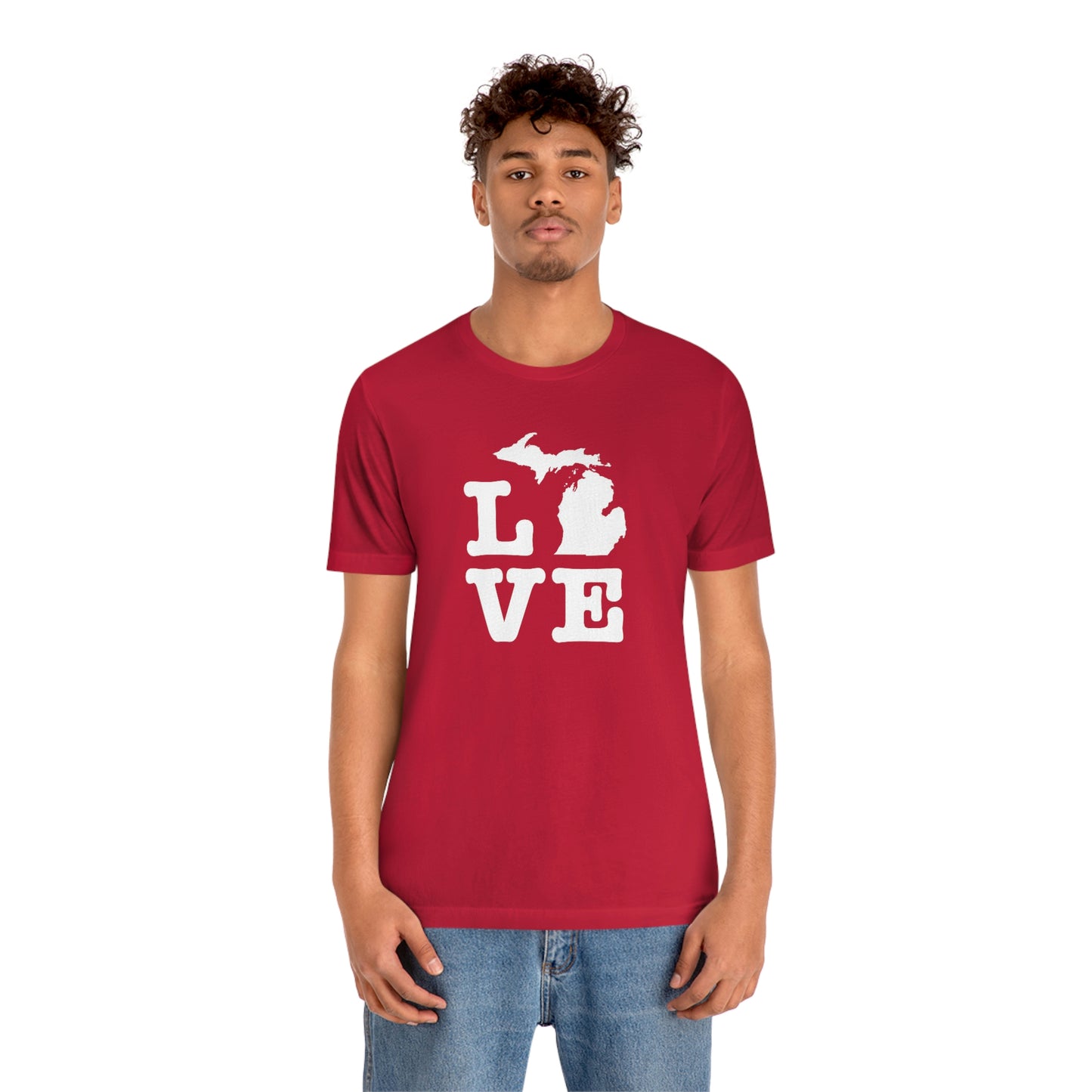 Michigan 'Love' T-Shirt (Typewriter Font) | Unisex Standard Fit