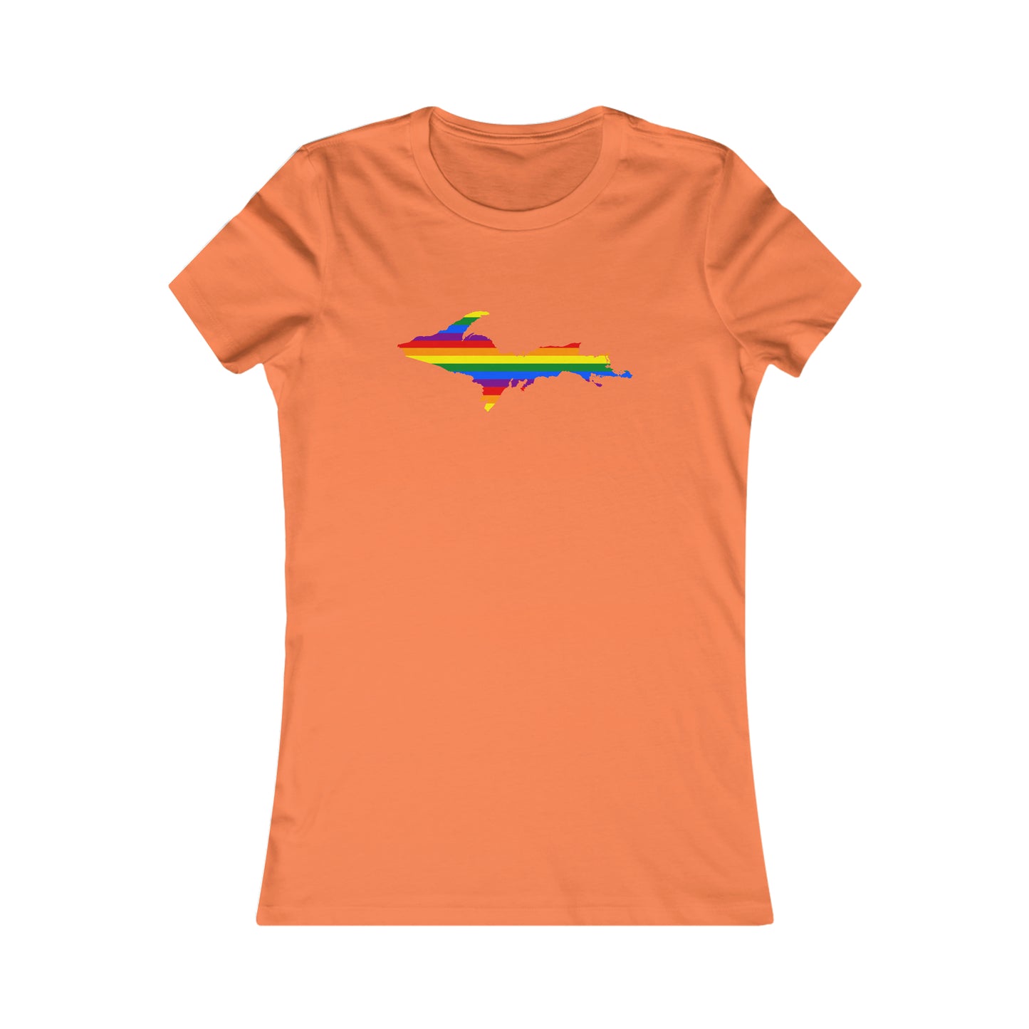 Michigan Upper Peninsula T-Shirt (w/ UP Pride Flag Outline) | Women's Slim Fit