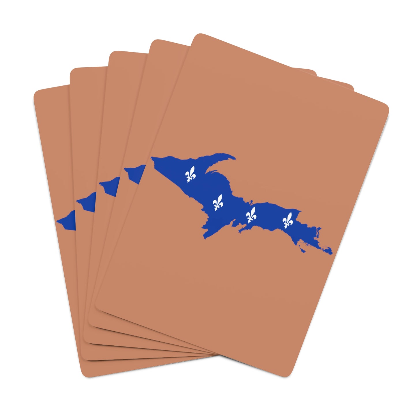 Michigan Upper Peninsula Poker Cards (Copper Color w/ UP Quebec Flag Outline)