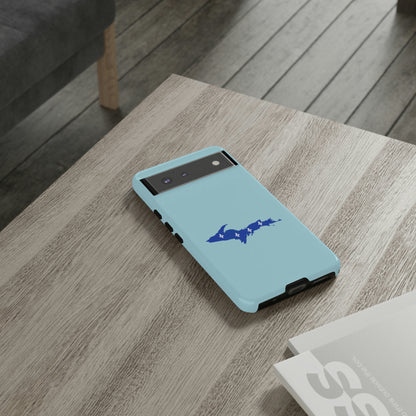 Michigan Upper Peninsula Tough Phone Case ('58 Caddie Blue w/ UP Quebec Flag Outline) | Samsung & Pixel Android