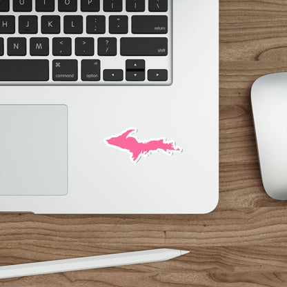 Michigan Upper Peninsula Die Cut Stickers (w/ Pink UP Outline) | Indoor/Outdoor