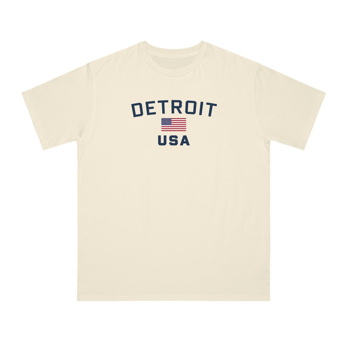 'Detroit USA' T-Shirt (w/ USA Flag) | Organic Unisex