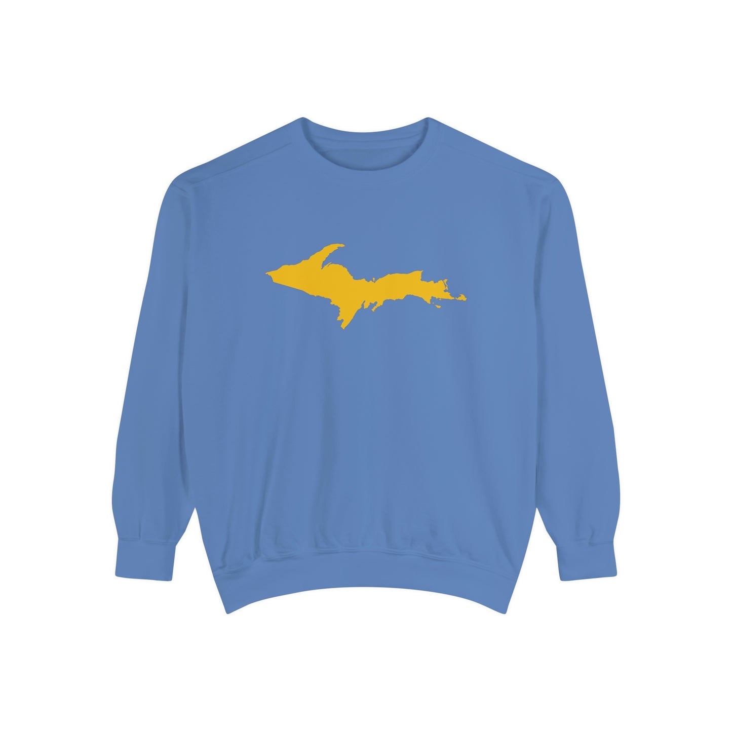 Michigan Upper Peninsula Sweatshirt (w/ Gold UP Outline) | Unisex Garment Dyed