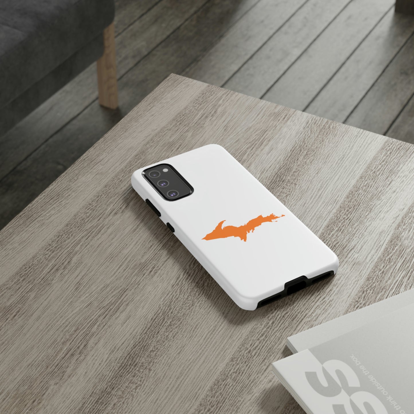 Michigan Upper Peninsula Tough Phone Case (w/ Orange UP Outline) | Samsung & Pixel Android