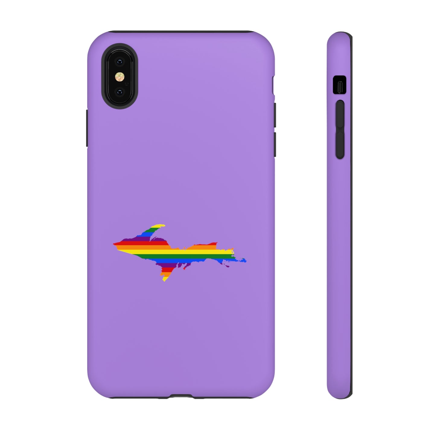 Michigan Upper Peninsula Tough Phone Case (Lavender w/ UP Pride Flag Outline) | Apple iPhone