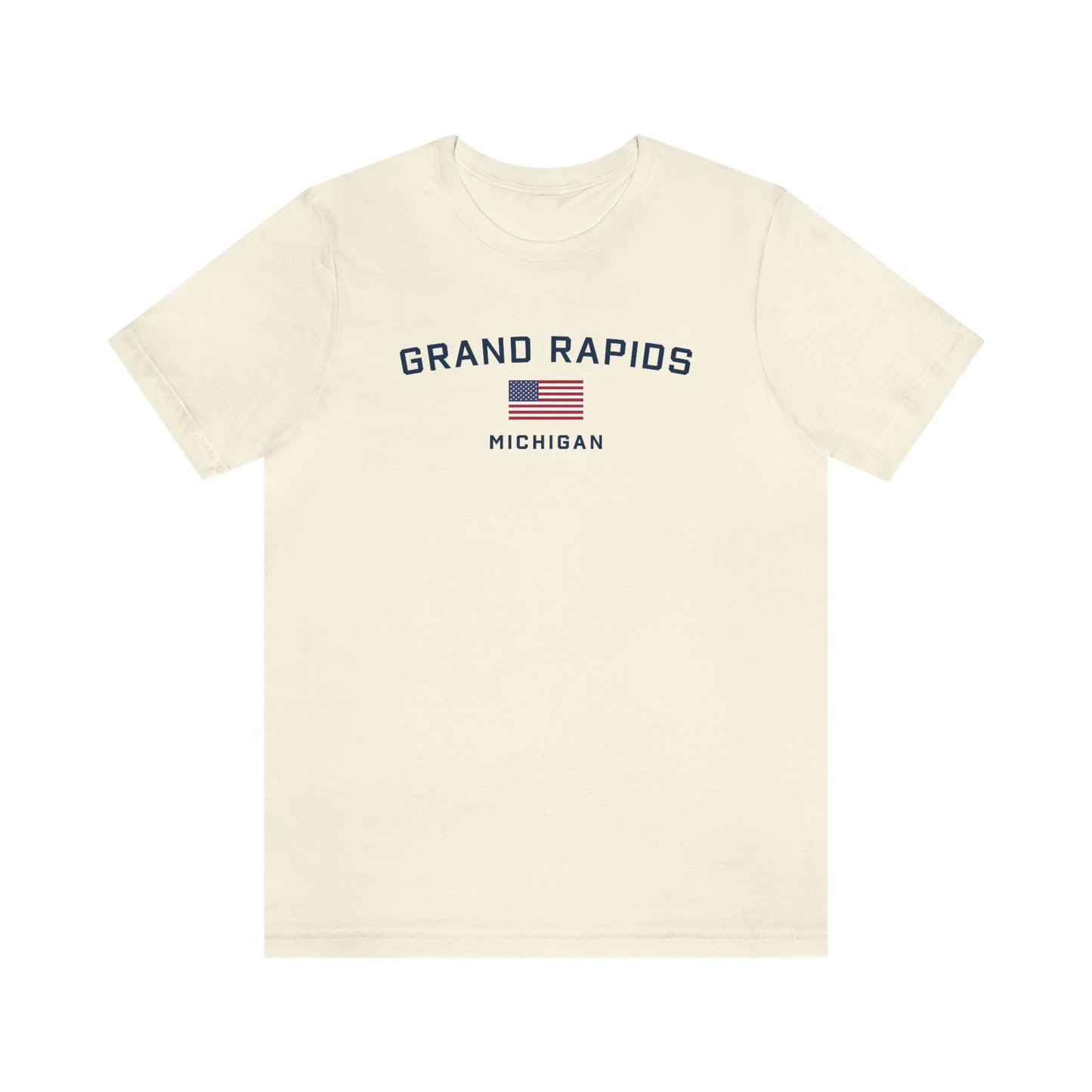 'Grand Rapids Michigan' T-Shirt (w/USA Flag Outline) | Unisex Standard Fit