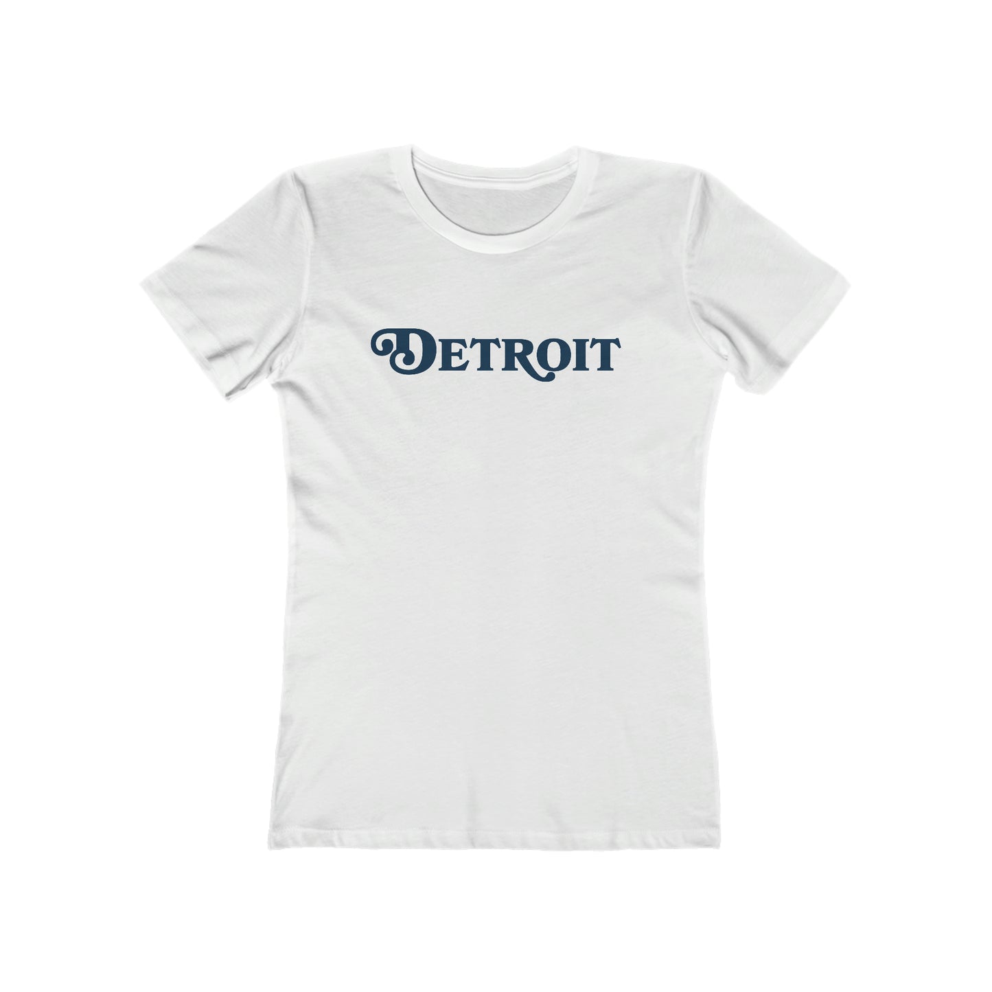 'Detroit' T-Shirt (Sloped Roman Font) | Women's Boyfriend Cut