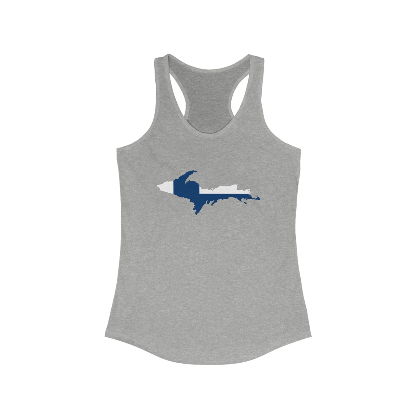 Michigan Upper Peninsula Tank Top (w/ UP Finland Flag Outline) | Women's Racerback