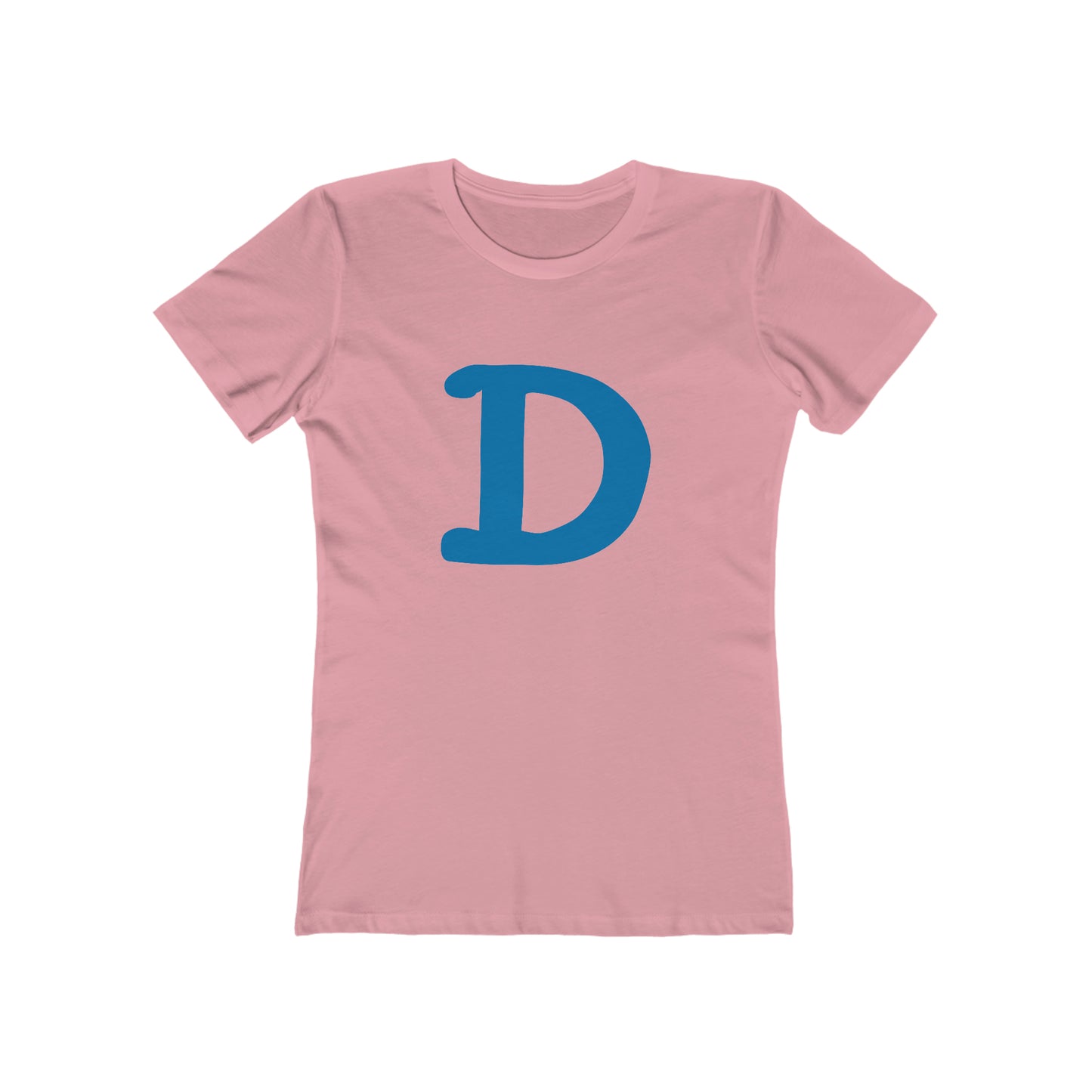 Detroit 'Old French D' T-Shirt (Azure Full Body Outline) | Women's Boyfriend Cut