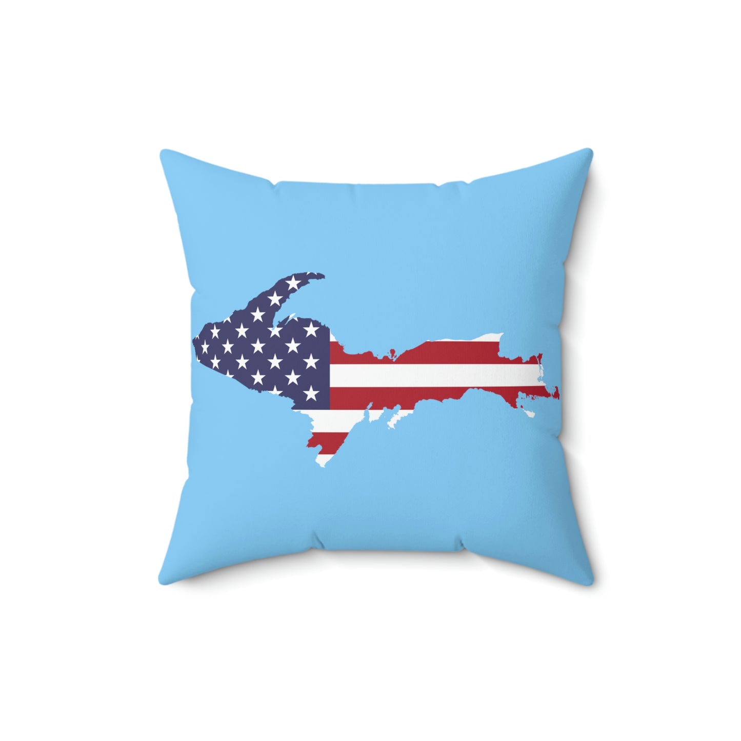 Michigan Upper Peninsula Accent Pillow (w/ UP USA Flag Outline) | DTW Blue