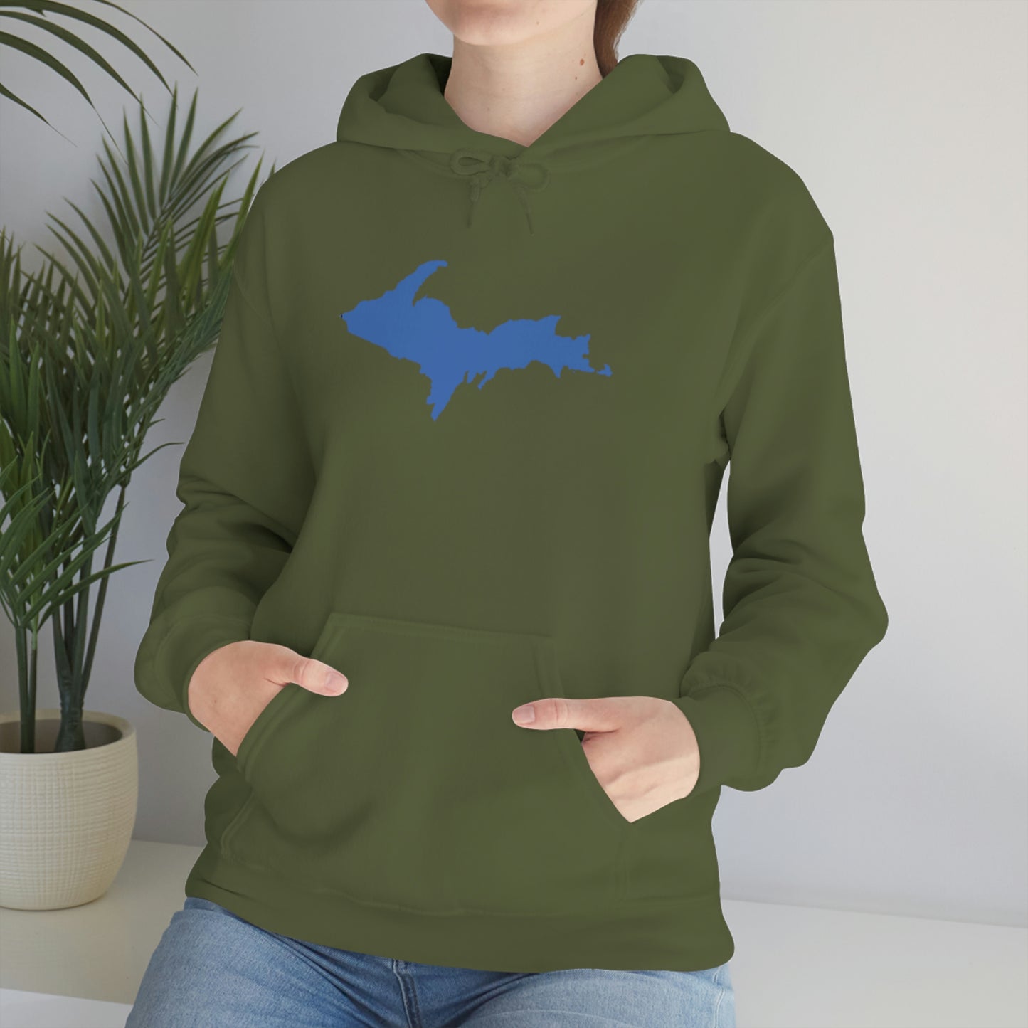 Michigan Upper Peninsula Hoodie (w/ Blue U.P. Outline) | Unisex Standard