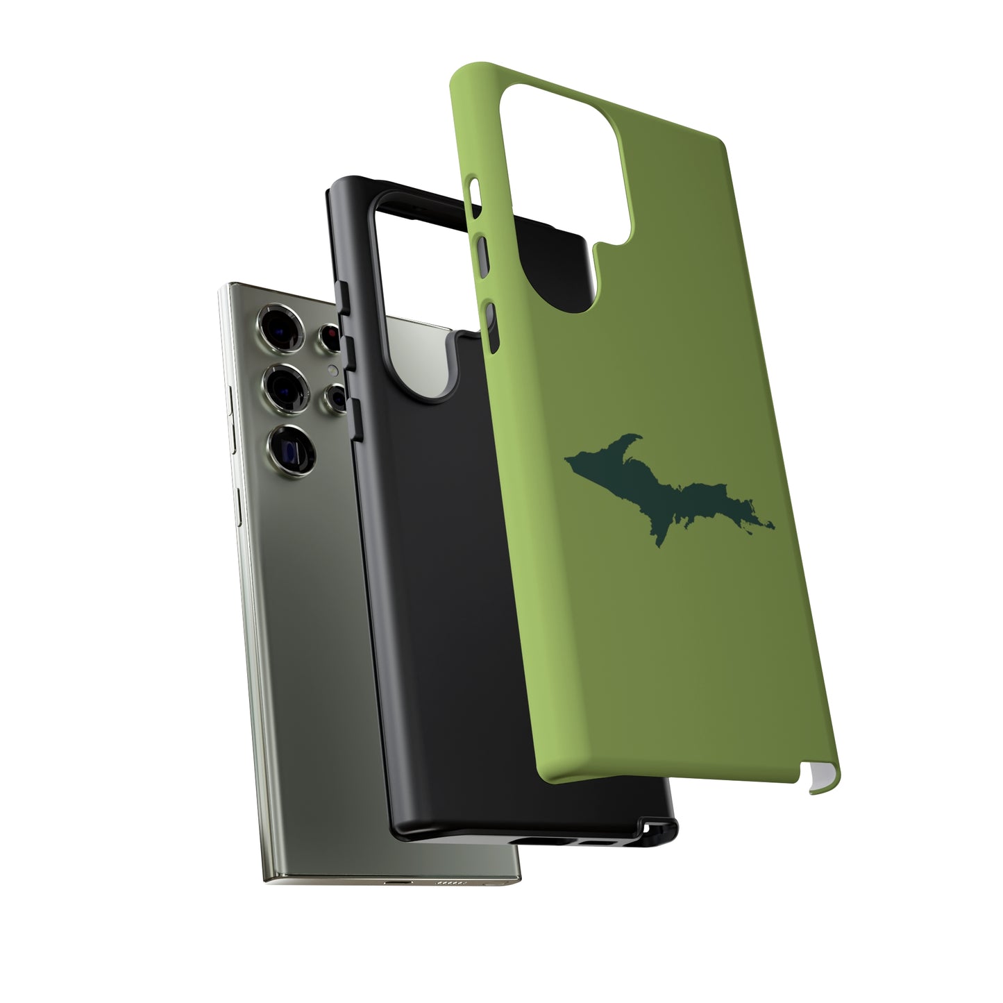 Michigan Upper Peninsula Tough Phone Case (Gooseberry Green w/ Green UP Outline) | Samsung & Pixel Android