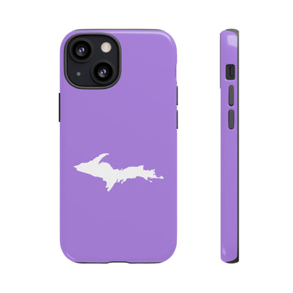 Michigan Upper Peninsula Tough Phone Case (Lavender w/ UP Outline) | Apple iPhone