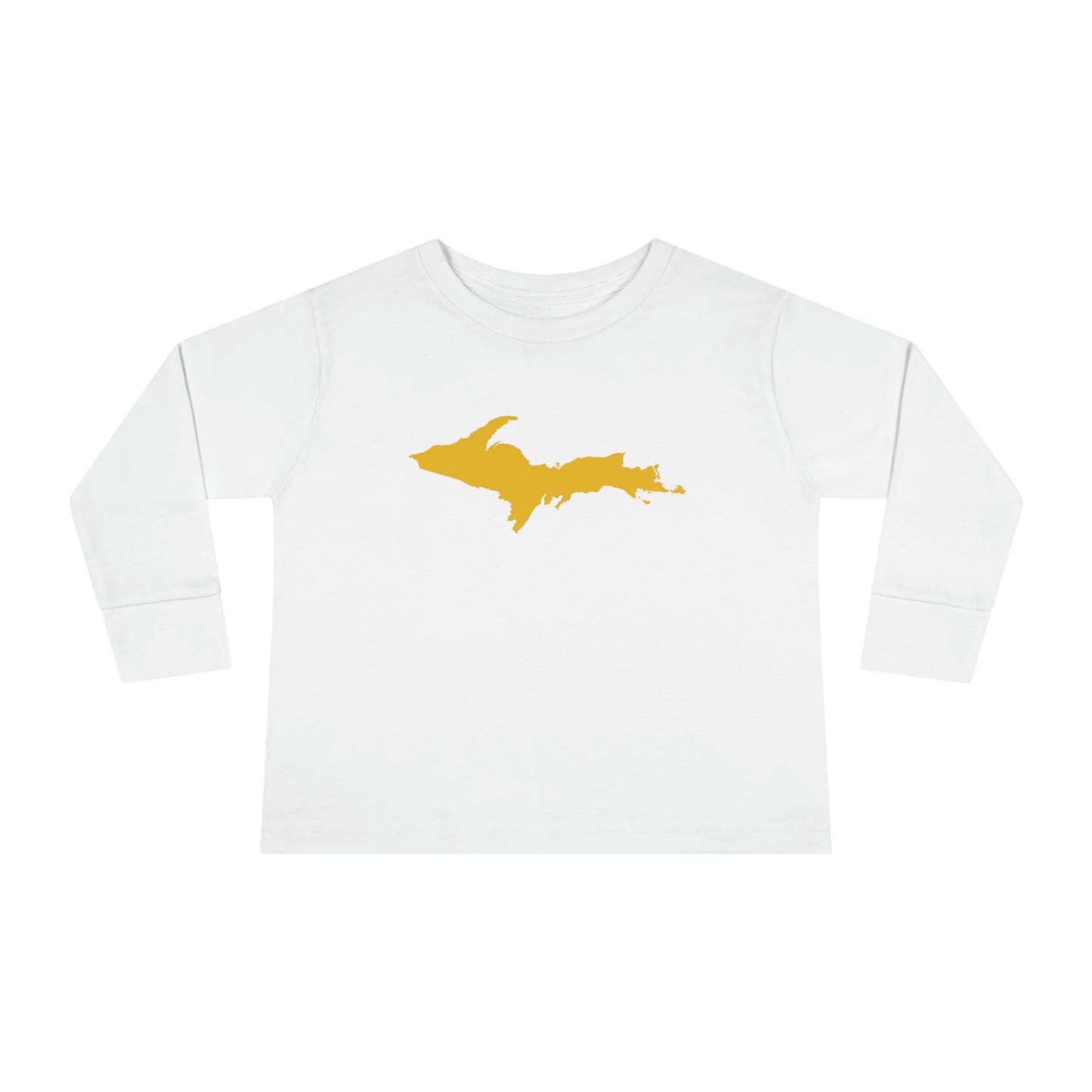 Michigan Upper Peninsula T-Shirt (w/ Gold UP Outline) | Toddler Long Sleeve