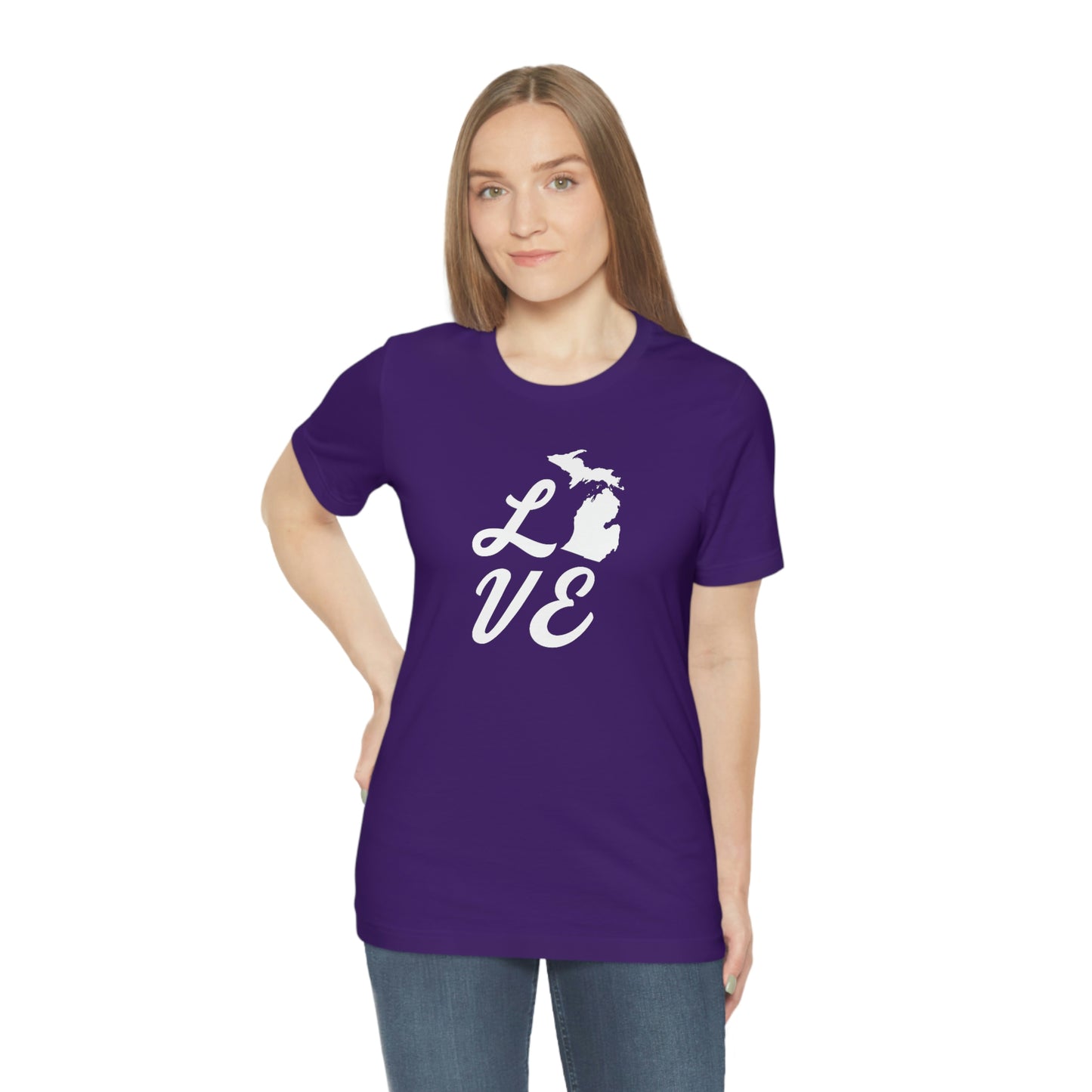 Michigan 'Love' T-Shirt (Retro Script Font) | Unisex Standard Fit