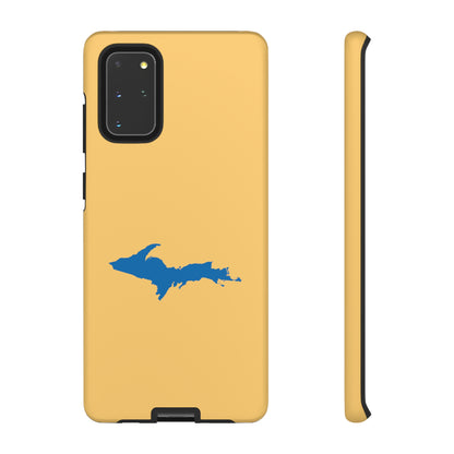 Michigan Upper Peninsula Tough Phone Case (Citrine w/ Azure UP Outline) | Samsung & Pixel Android